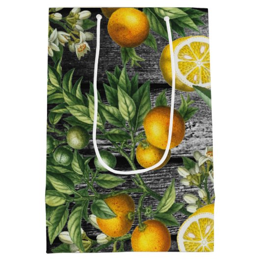 Rustic Citrus Garden Medium Cadeauzakje (Achterkant)