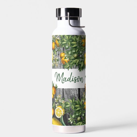 Rustic Citrus Garden Monogram Waterfles (Links)