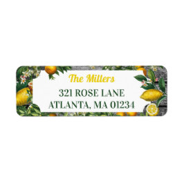 Rustic Citrus Garden Return Address Etiket