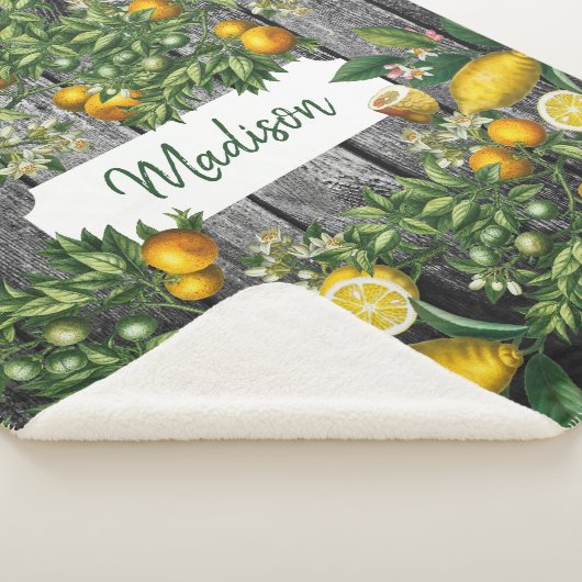 Rustic Citrus Garden Sherpa Deken (3/4)