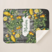 Rustic Citrus Garden Sherpa Deken (Voorkant (horizontaal))