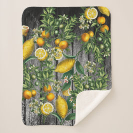 Rustic Citrus Garden Sherpa Deken