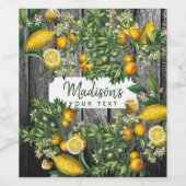 Rustic Citrus Garden Wijn Etiket (Enkel label)