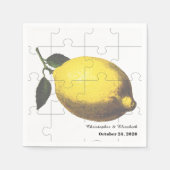 Rustic Citrus Lemon Jigsaw Puzzle Wedding Servet (Voorkant)