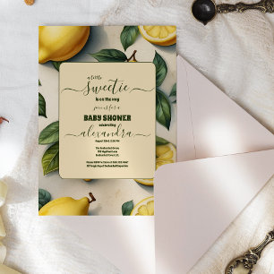 Rustic Citrus Lemon Orchard Baby shower Kaart