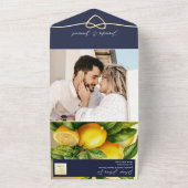 Rustic Citrus Lemon Wedding All In One Uitnodiging (Buitenkant)
