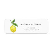Rustic Citrus Lemon Wedding Etiket (Voorkant)