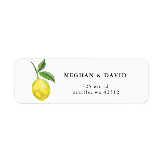 Rustic Citrus Lemon Wedding Etiket (Voorkant)
