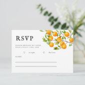 Rustic Citrus Oranje Summer Wedding RSVP Kaart (Staand voorkant)