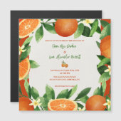 Rustic Citrus Orchard Magnetic Wedding Invitation (Voorkant / Achterkant)