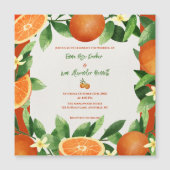 Rustic Citrus Orchard Magnetic Wedding Invitation (Voorkant)