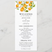 Rustic Citrus Sinaasappels Wedding Ceremony Progra Programmakaart (Voorkant)