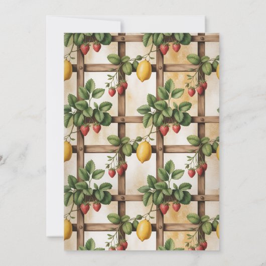 Rustic Citrus Strawberry Baby Shower Kaart (Achterkant)