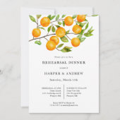 Rustic Citrus Wedding Rehearsal Dinner Kaart (Voorkant)