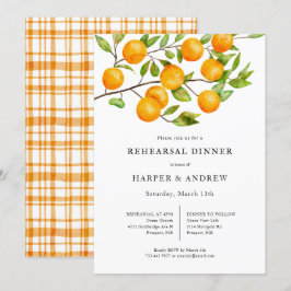 Rustic Citrus Wedding Rehearsal Dinner Kaart