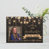 Rustic Class of 2025 Afstuderen Fotoaankondiging Kaart (Staand voorkant)