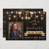 Rustic Class of 2025 Afstuderen Fotoaankondiging Kaart (Voorkant / Achterkant)
