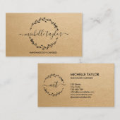 Rustic Classic Lavender Wreath Logo Kraft Visitekaartje (Voorkant / Achterkant)