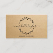 Rustic Classic Lavender Wreath Logo Kraft Visitekaartje (Voorkant)