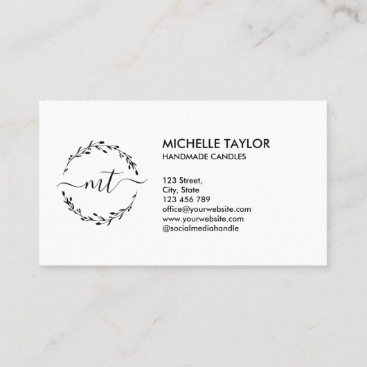 Rustic Classic Lavender Wreath Logo Visitekaartje (Achterkant)