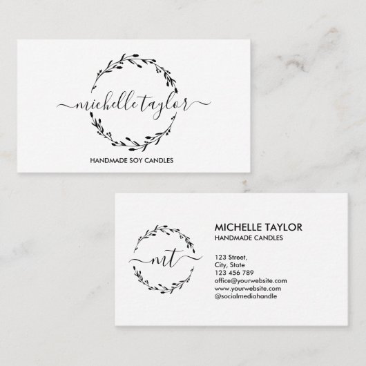 Rustic Classic Lavender Wreath Logo Visitekaartje (Voorkant / Achterkant)