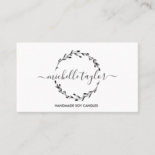 Rustic Classic Lavender Wreath Logo Visitekaartje (Voorkant)