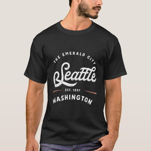 Rustic Classic Seattle Washington 1851 Verenigde S T-shirt (Voorkant)