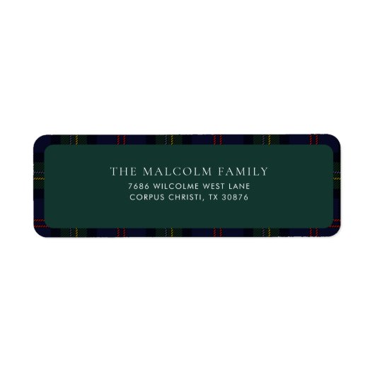 Rustic Classic Tartan Retouradres Etiket (Voorkant)