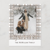 Rustic Classy Elegant Plaid Pattern Feestdagenkaart (Voorkant)