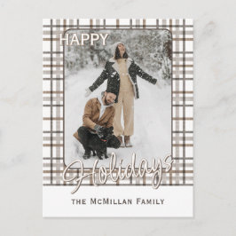 Rustic Classy Elegant Plaid Pattern Feestdagenkaart