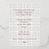 Rustic Classy Elegant Plaid Pattern Gold Folie Feestdagenkaart (Achterkant)