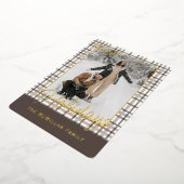 Rustic Classy Elegant Plaid Pattern Gold Folie Feestdagenkaart (Gedraaid)