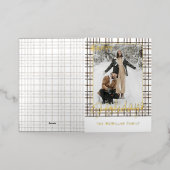 Rustic Classy Elegant Plaid Pattern Gold Folie Feestdagenkaart (Buiten Laag)