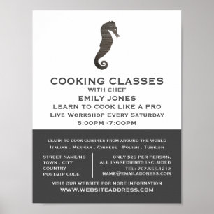 Rustic Clay Seahorse, Seafood, kookklassen Poster