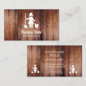 Rustic Cleaning Service-Visitekaartje met dubbelzi Visitekaartje (Voorkant / Achterkant)
