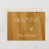 Rustic Clear Wood Love Wedding RSVP Uitnodiging Briefkaart (Voorkant / Achterkant)