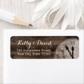 Rustic Clock Candelabra Fairytale Weddenschap Etiket (Insitu)