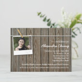 Rustic Clothesline Photo Vrijgezellenfeest Kaart (Staand voorkant)