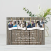 Rustic Clothesline Photo Wedding Shower Kaart (Staand voorkant)