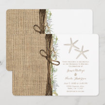 Rustic Coastal Beach Starfish Burlap & Greenery