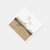 Rustic Coastal Beach Starfish Burlap & Greenery Servet (Hoek)