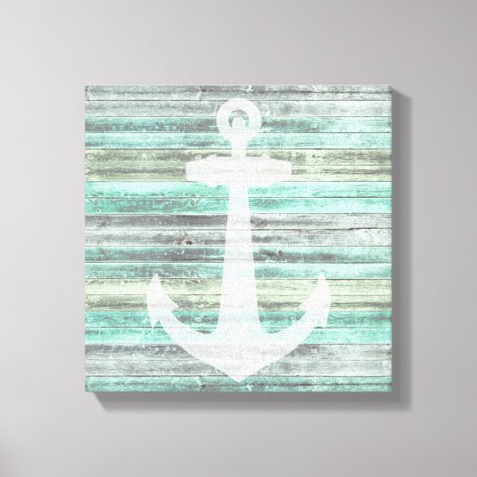 Rustic Coastal Decor Anchor Canvas Afdruk (Voorkant)