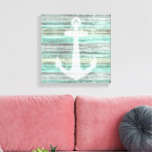 Rustic Coastal Decor Anchor Canvas Afdruk (Insitu (Woonkamer))