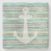 Rustic Coastal Decor Anchor Stenen Onderzetter (Voorkant)