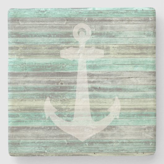 Rustic Coastal Decor Anchor Stenen Onderzetter (Voorkant)