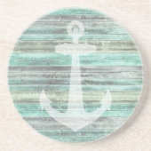 Rustic Coastal Decor Anchor Zandsteen Onderzetter (Voorkant)