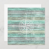 Rustic Coastal Decor Compass Notitiekaartje (Voorkant / Achterkant)