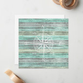 Rustic Coastal Decor Compass Notitiekaartje (Voorkant / Achterkant in situ)