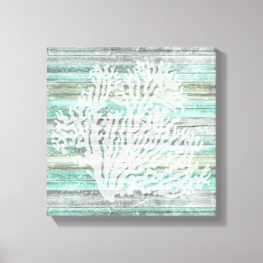 Rustic Coastal Decor Coral Canvas Afdruk (Voorkant)