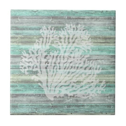 Rustic Coastal Decor Coral Tegeltje (Voorkant)